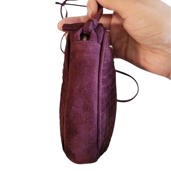 Bottega Veneta š„RAREš„ Suede Deep PurpleāHeart Mini Bag Crossbody - Picture 7 of 15
